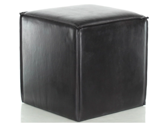 Pouf cuir noir