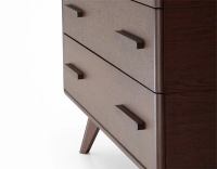 Commode 3 tiroirs en chêne bois teinte marron foncé