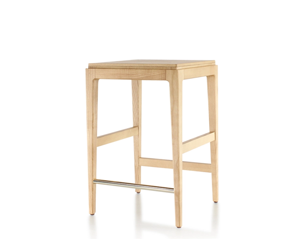 Tabouret de bar design H60 cm bois teinte naturelle assise bois