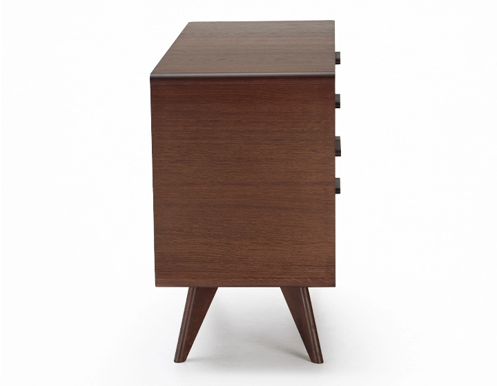 Buffet 2 portes en chêne bois teinte marron foncé