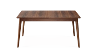 Table salle à manger 8 personnes en noyer teinte naturelle plateau bois 210x100 cm