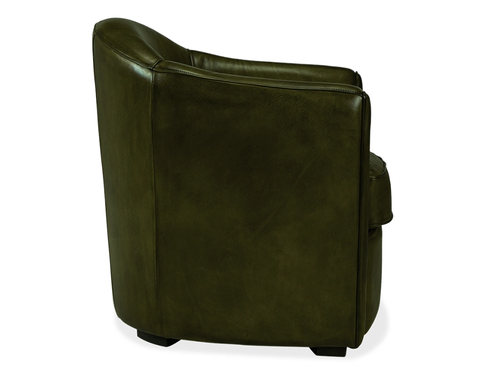 Fauteuil club cuir vert olive