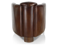 Fauteuil club cuir marron soutenu