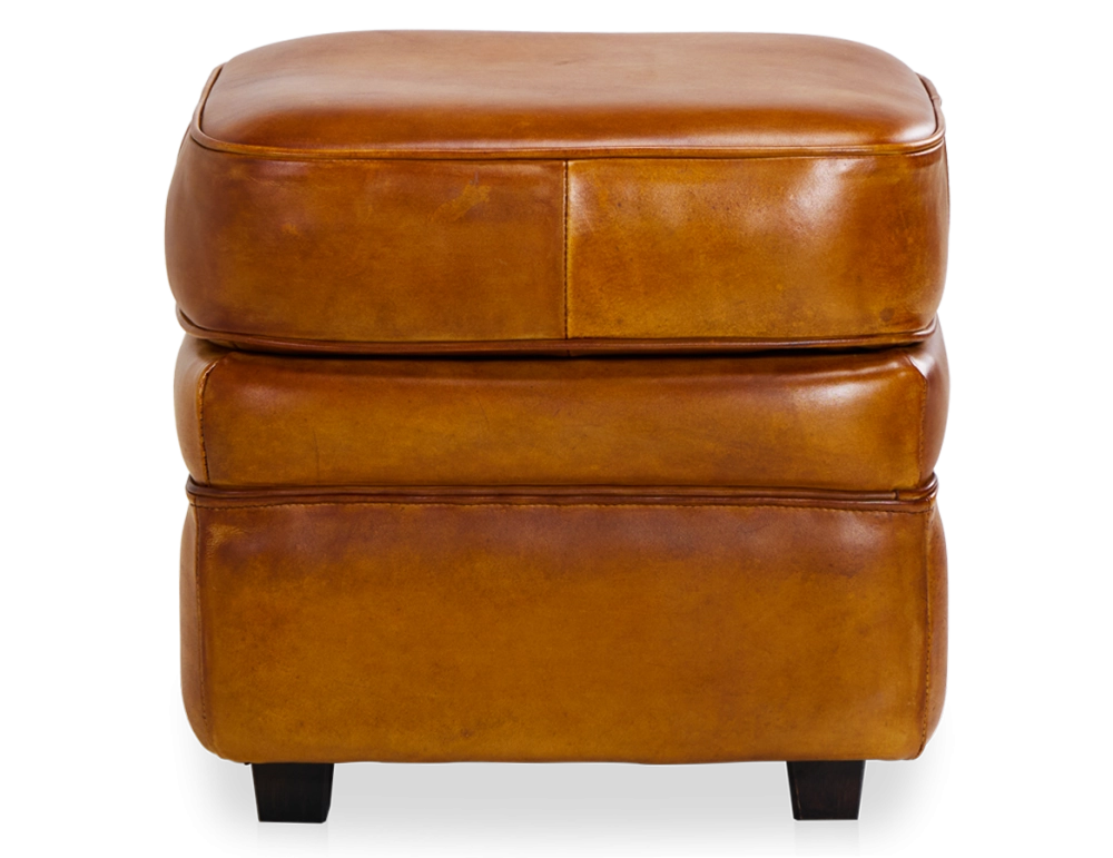 Pouf cuir cognac