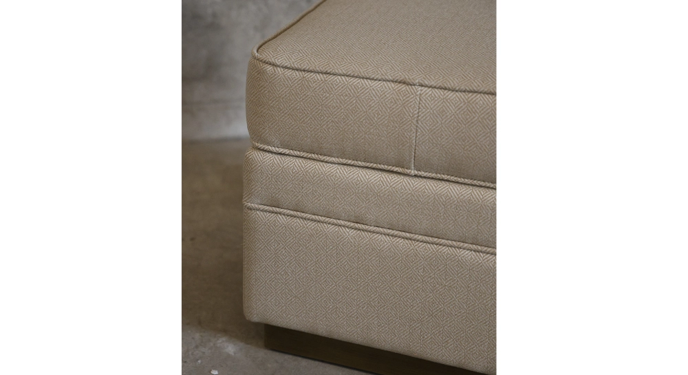 Pouf tissu chevron beige
