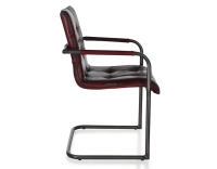 Fauteuil de bureau cuir rouge carmin