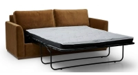 Canapé convertible 3 places tissu velours bronze