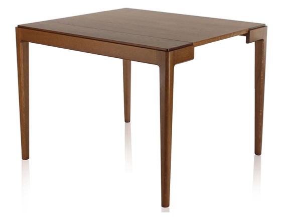 Console extensible en chêne avec 2 allonges teinte marron foncé 100x50 cm
