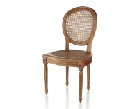 Chaise ancienne style Louis XVI bois teinte ancienne assise et dossier cannés