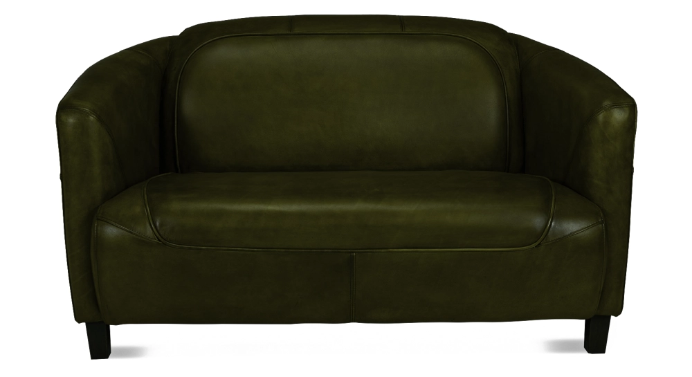 Canapé club cuir 2 places vert olive
