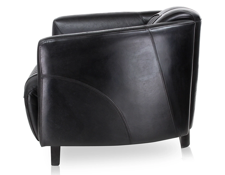 Fauteuil club cuir noir