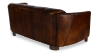 3 seater leather club sofa dark brown
