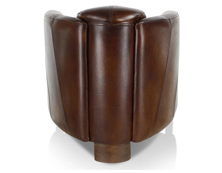 Fauteuil club cuir marron soutenu