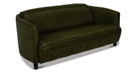 Canapé club cuir 3 places vert olive