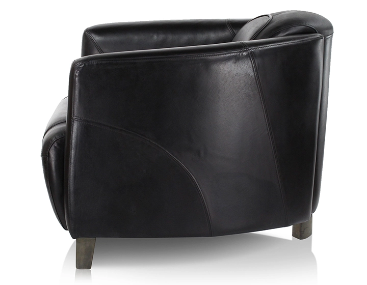 Fauteuil club cuir noir