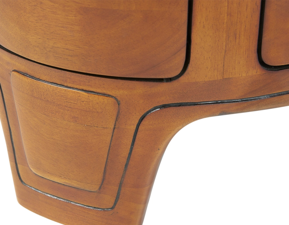Fauteuil club bois et cuir beige