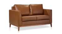 Canapé design 2 places cuir noisette