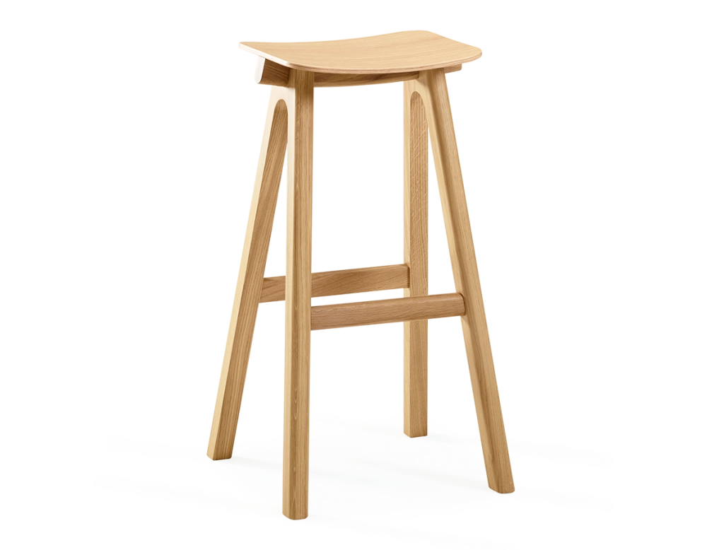 Oak bar stool H80 cm natural wood stain
