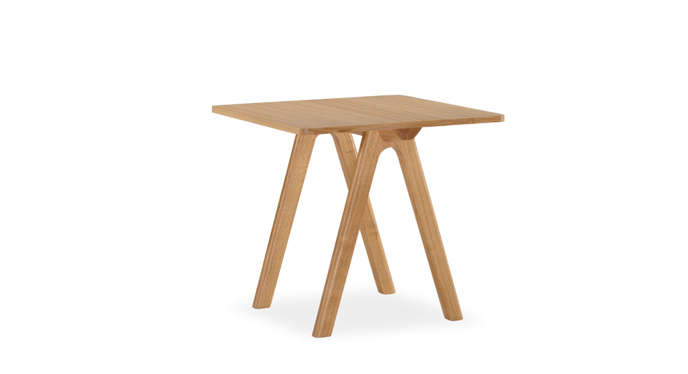 Table salle à manger en chêne 4 personnes teinte naturelle plateau bois 90x90cm