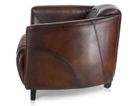 Fauteuil club cuir marron soutenu