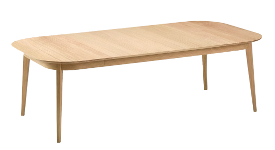 Table extensible en chêne 6 à 10 personnes avec plateau et allonges bois teinte naturelle 140x90 cm