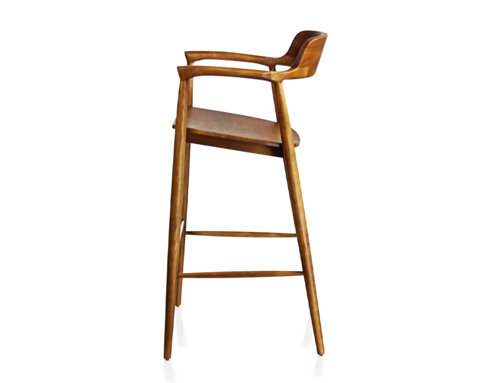 Tabouret de bar h80 cm bois teinte merisier