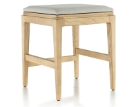 Tabouret design H45 cm bois teinte naturelle assise tissu beige naturel