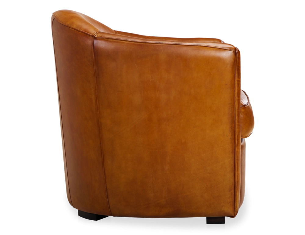 Fauteuil club cuir cognac
