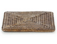 Brown rattan square trivet