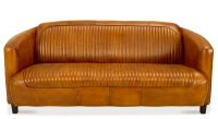 3 seater leather club sofa cognac