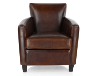 Fauteuil club cuir marron soutenu
