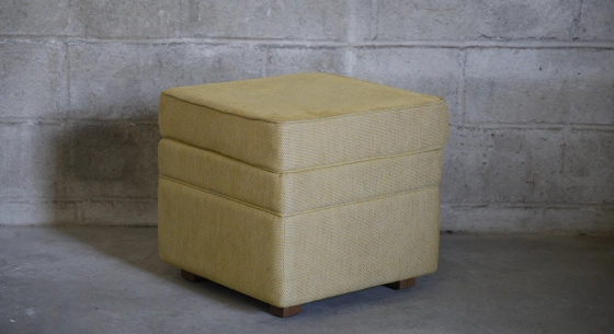 Pouf tissu pixel jaune