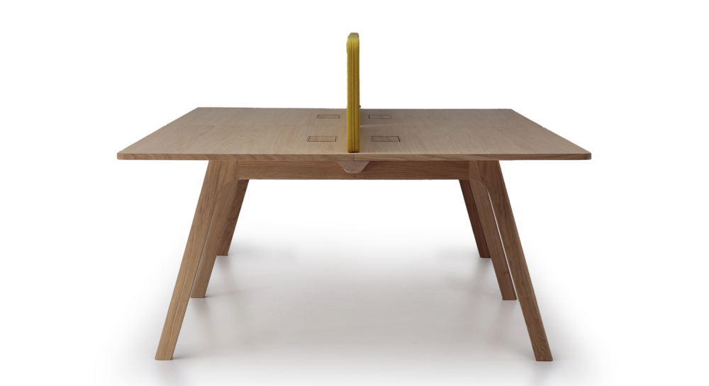 Bureau bench 4 postes chêne teinte naturelle plateau bois 280x160