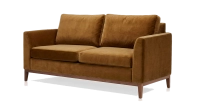 Canapé design 2,5 places tissu velours bronze
