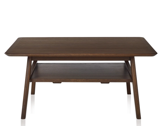 Table basse carrée en chêne teinte marron foncé 100x100 cm 100x100 cm