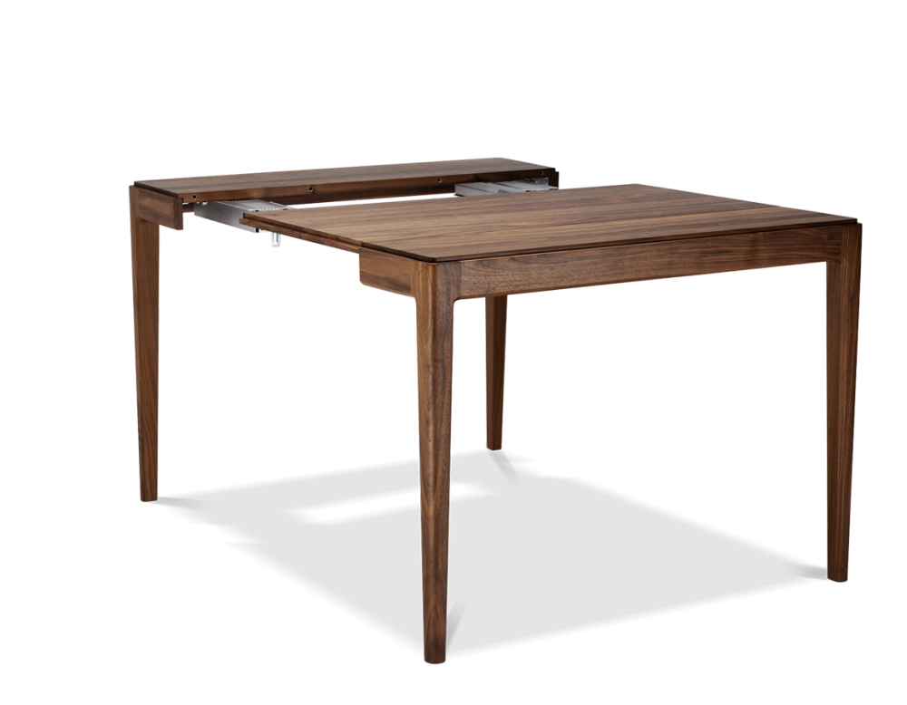 Console extensible en noyer avec 2 allonges teinte naturelle 100x50 cm