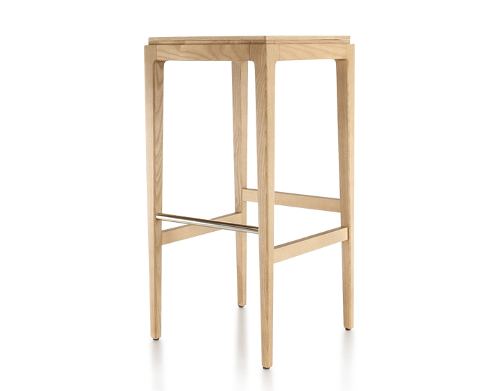 Tabouret de bar design H80 cm bois teinte naturelle assise bois