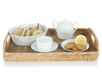 Bandeja de servicio rectangular de ratán natural modelo pequeño