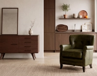 Buffet 2 portes en chêne bois teinte marron foncé