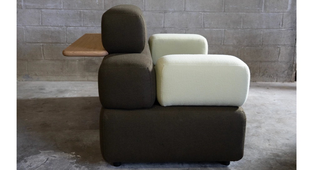 Canapé design tissu en laine bouillie marron