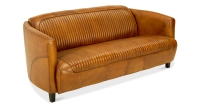 3 seater leather club sofa cognac