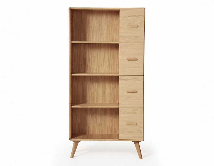 Bibliothèque en chêne bois teinte naturelle