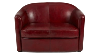 Canapé club cuir 2 places rouge carmin
