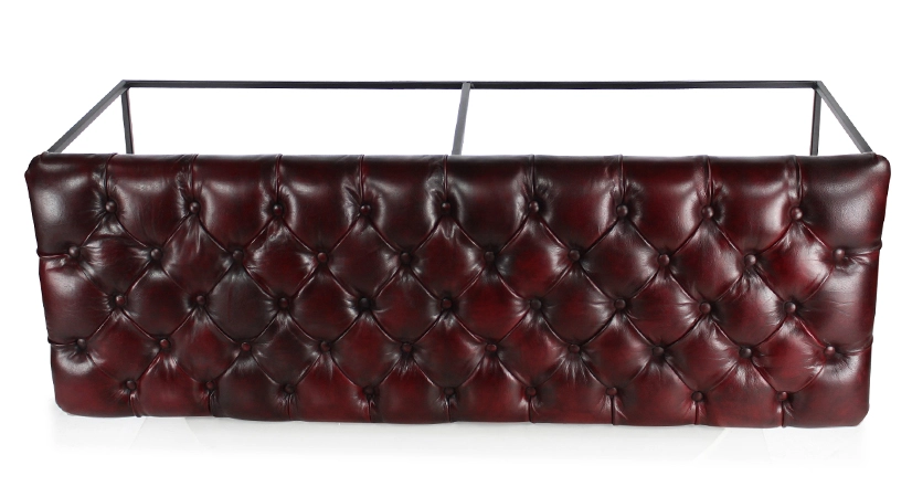 Chesterfield leather bench burgundy