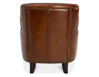 Fauteuil club cuir marron vintage accoudoirs cloutés