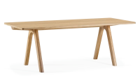 Mesa de comedor de roble para 6 a 8 personas tinte natural tablero de madera 160x100 cm