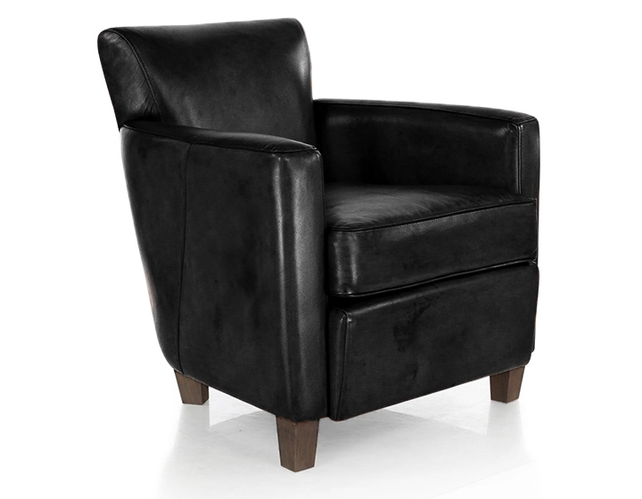 Fauteuil club cuir noir