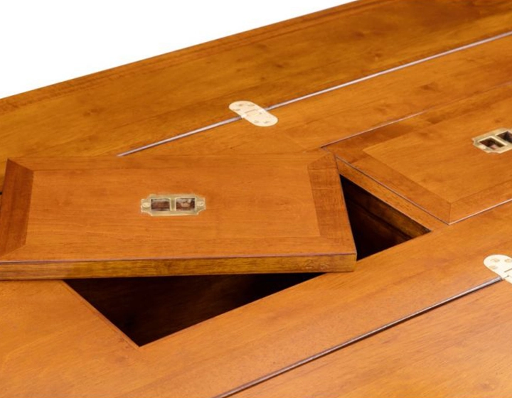 Table basse marine pliante bois teinte merisier