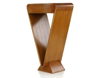 Console art déco simple tiroir bois teinte merisier