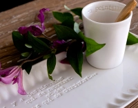 Rectangular dish with PM message